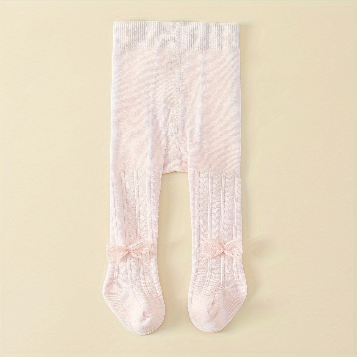 1 leggings pour bébé fille en dentelle de couleur unie avec nœud, idéal pour les anniversaires, les fêtes et le quotidien