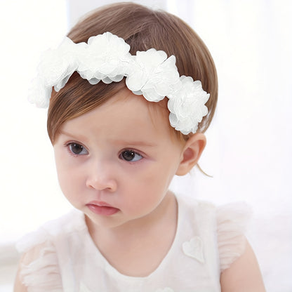 1pc Bandeau Floral Blanc pour Enfants, Nouveau-né Fête Anniversaire Quotidien 4 Mois