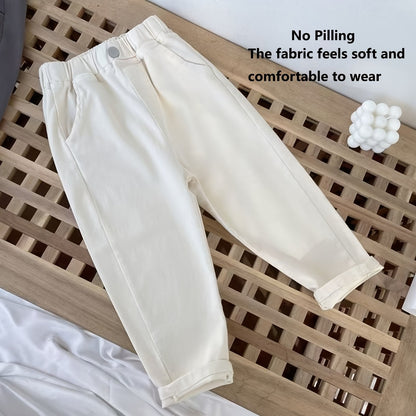 Pantalon Cargo Style Preppy Printemps Automne Garçons Pantalons Filés Filles Pantalons Bébé Pantalons Décontractés Style Printemps, pour l'Extérieur