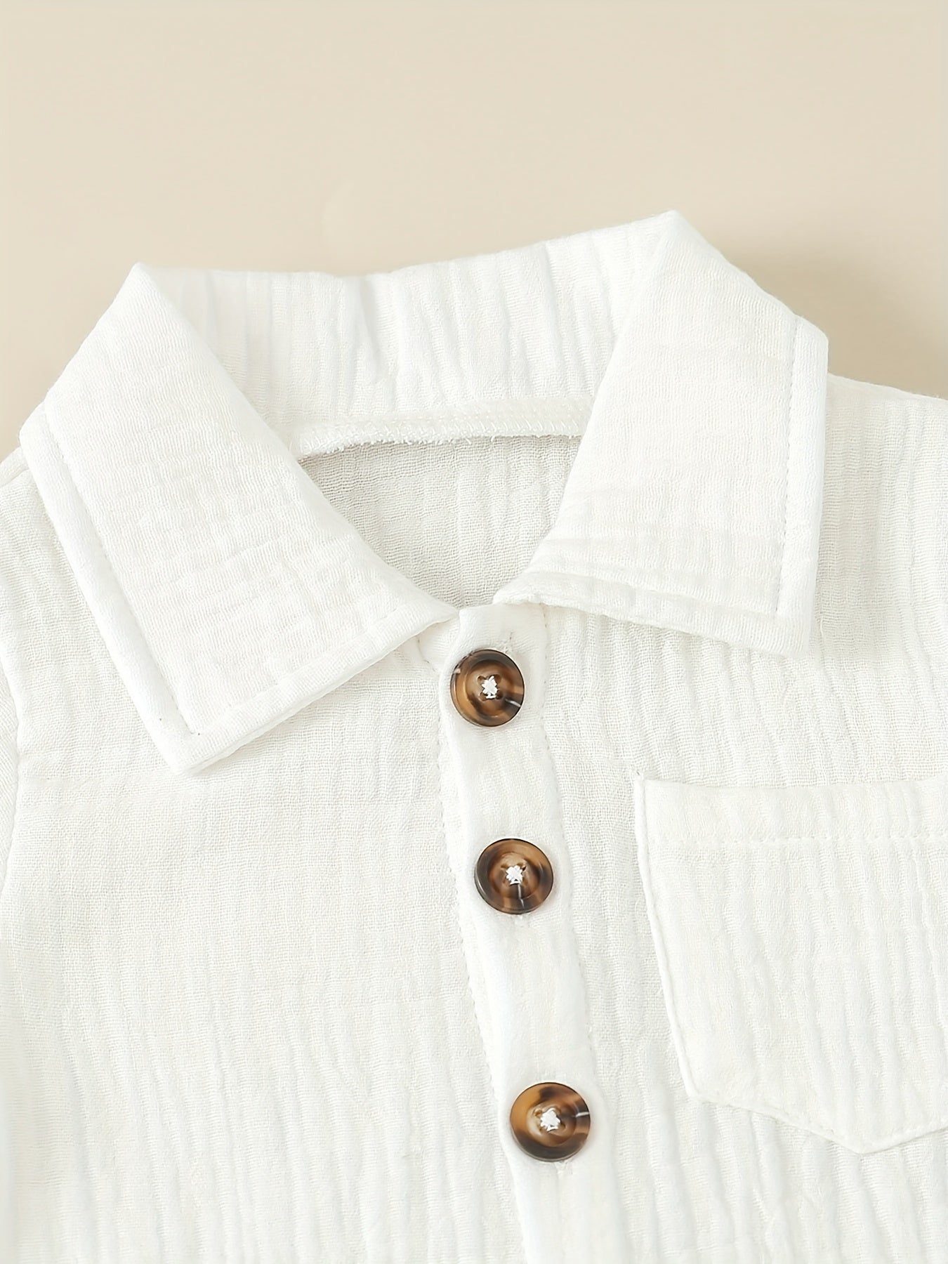 Body à manches courtes pour nouveau-né avec col, barboteuse boutonnée style vintage pour bébés, tenue de crawl confortable et respirante pour garçons et filles, barboteuse d'été facile style Ins pour bébé, pour l'extérieur