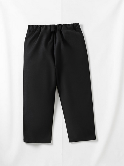 Pantalon de costume noir Le Cocon d'Or pour bébé garçon en polyester durable, coupe régulière et taille élastique