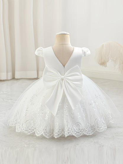 Robe de princesse pour enfants, robe d'anniversaire avec grand nœud, jupe tutu, robe brodée pour filles, robe de saison des mariages, saison de la rentrée scolaire, robe d'Halloween, robe de Noël, robe de cérémonie haut de gamme