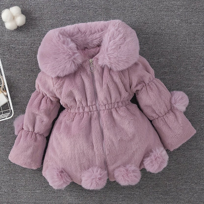 Veste polaire épaisse et chaude à revers pour filles, mode automne-hiver, avec doublure douce - Veste épaisse et chaude à fermeture éclair intégrale, vêtement d'extérieur d'hiver confortable en polaire lavable en machine, convient pour un usage quotidien