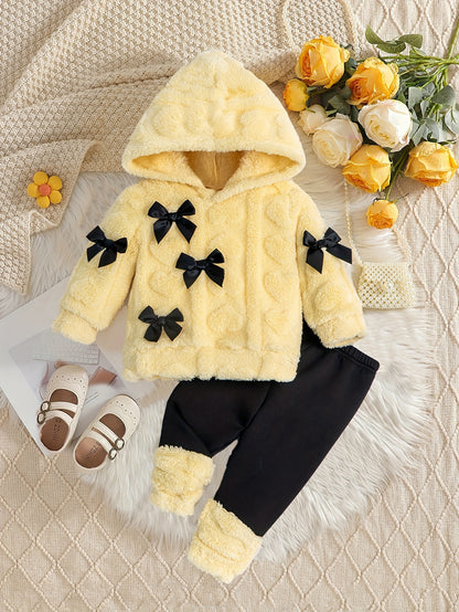 Cozy Bow Hooded Set