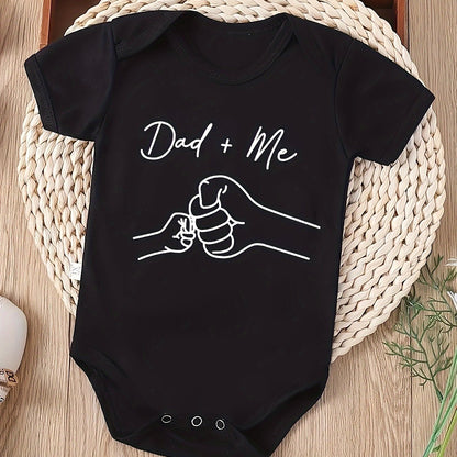 Body pour bébé nouveau-né à manches courtes avec motif poing amical "Papa + Moi", cadeau de grossesse, body triangle pour garçon et fille, idéal pour l'extérieur