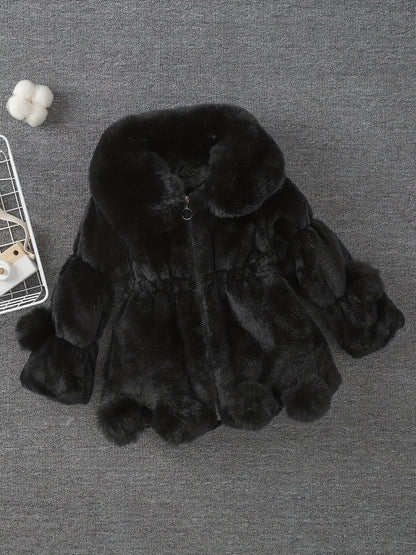 Veste polaire épaisse et chaude à revers pour filles, mode automne-hiver, avec doublure douce - Veste épaisse et chaude à fermeture éclair intégrale, vêtement d'extérieur d'hiver confortable en polaire lavable en machine, convient pour un usage quotidien