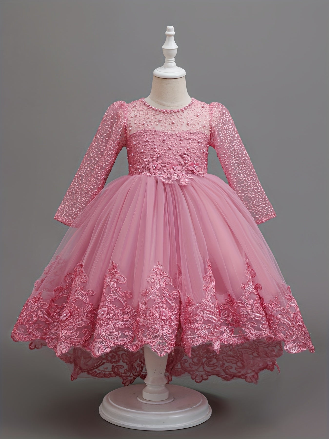 Nouvelle robe de princesse en dentelle de marque tendance, robe à volants brodée pour mariages, anniversaires, piano et autres occasions spéciales