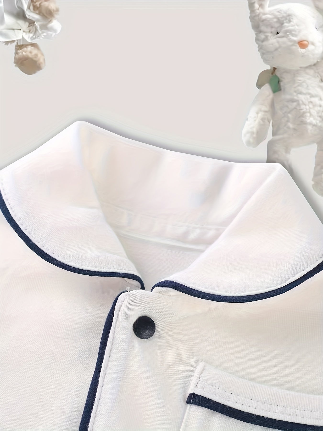 Grenouillère Bébé Garçon Triangle Manches Courtes Nœud Col Carré Décontracté Mignon, pour l'Extérieur