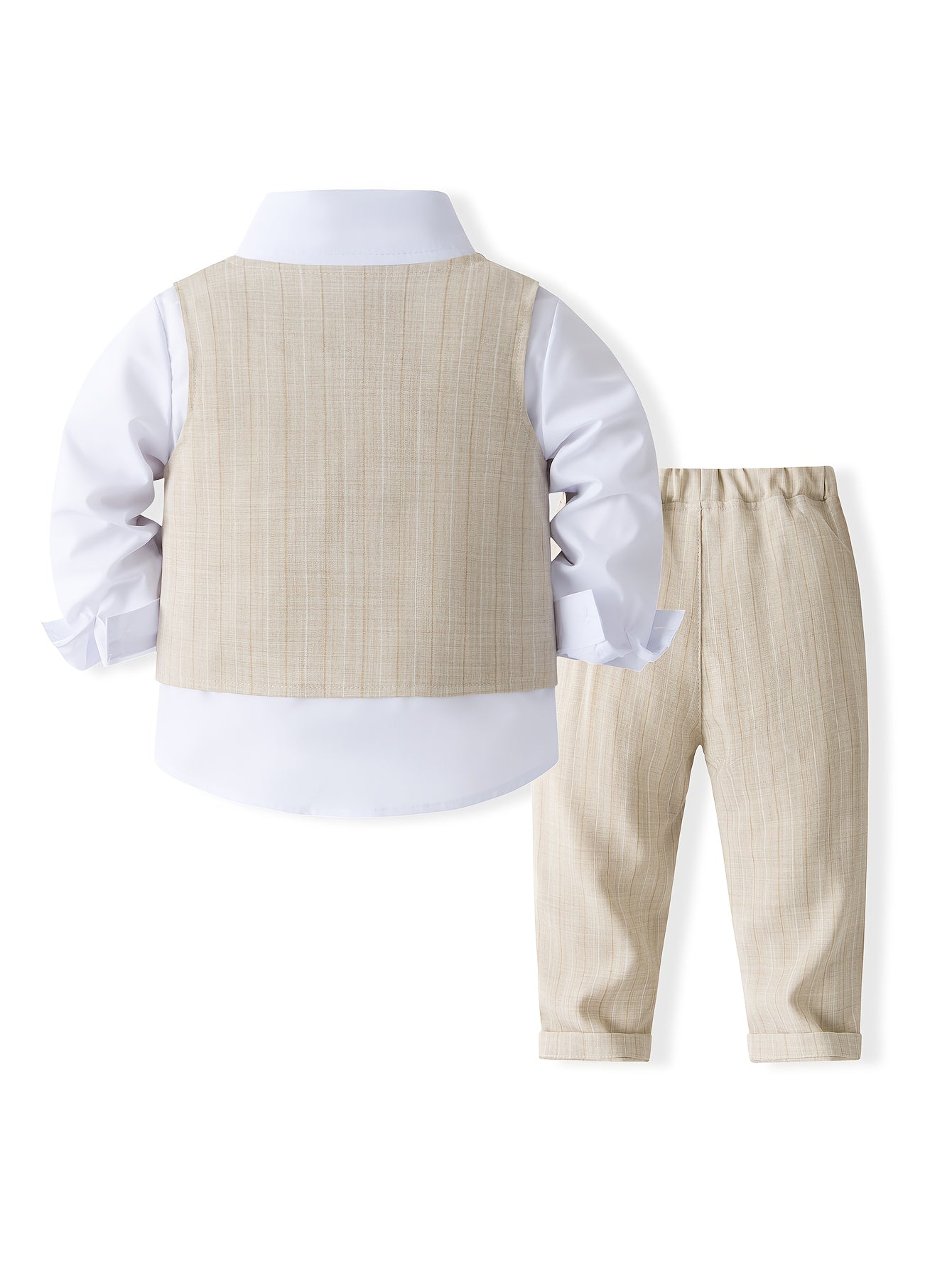 Tenue de Gentleman pour Fête d'Anniversaire Bébé. Vêtements pour Enfants. Costume de Banquet de Mariage Tendance pour Enfants. Chemise et Gilet et Pantalon et Nœud Papillon Ensemble Tendance pour Garçons. Costume de Photographie Formelle pour Bébés. Vêtem