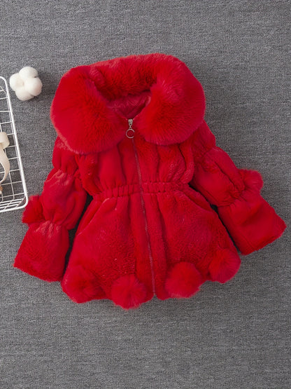 Veste polaire épaisse et chaude à revers pour filles, mode automne-hiver, avec doublure douce - Veste épaisse et chaude à fermeture éclair intégrale, vêtement d'extérieur d'hiver confortable en polaire lavable en machine, convient pour un usage quotidien