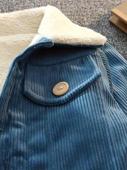 Veste d'extérieur épaissie à revers de couleur unie pour garçons et filles, automne/hiver, nouveau style hivernal, haut de vêtement d'extérieur à la mode pour garçon