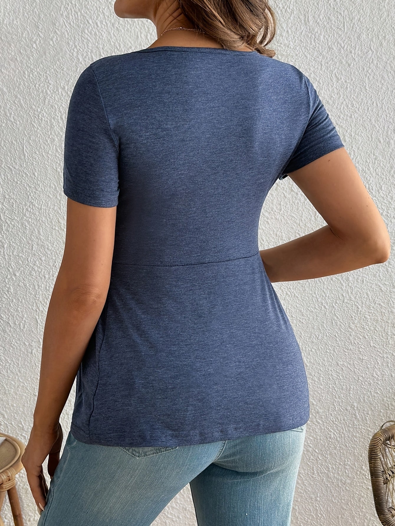 T-shirt de maternité, haut décontracté à manches courtes, confortable, vêtement de grossesse d'été, chemise de printemps et d'été pour femmes enceintes