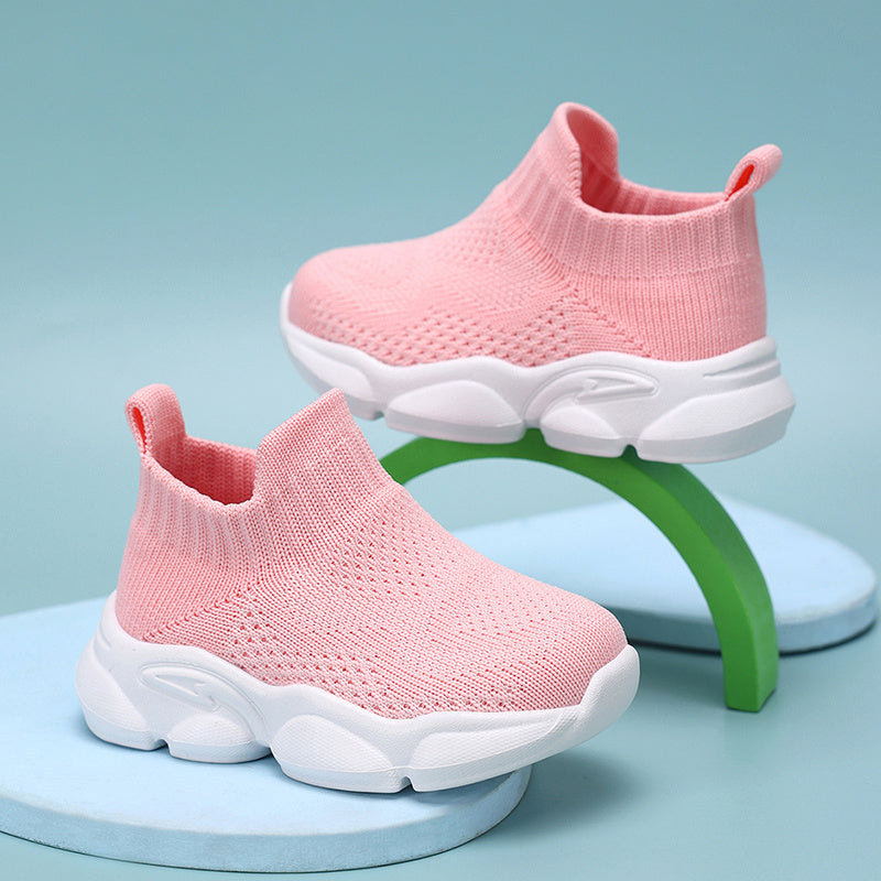 Nouvelles chaussures de marche tendance pour bébés, disponibles en plusieurs couleurs, adaptées aux enfants de moins de 14 ans. Fabriquées avec du tricot respirant, parfaites pour toutes les saisons, à porter au quotidien.