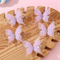 25/5 pièces Barrettes Papillon 3D Mignonnes pour Ados Filles - Accessoires Cheveux Dégradé Pastel Violet & Rose à Couches en Filet, Barrettes Style Printemps Été Extérieur, Épingles à Cheveux en Forme de Papillon (Cadeau Saint-Valentin)