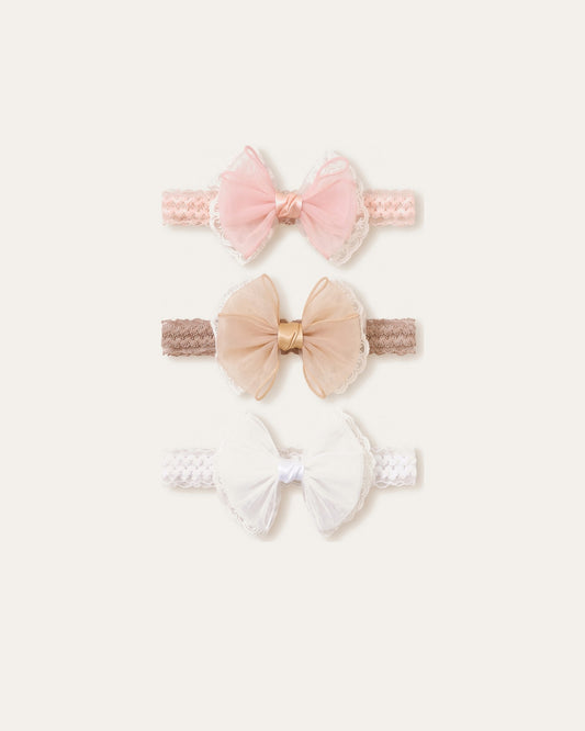Lace Bow Headbands, Set of 3 – Le Cocon d'Or
