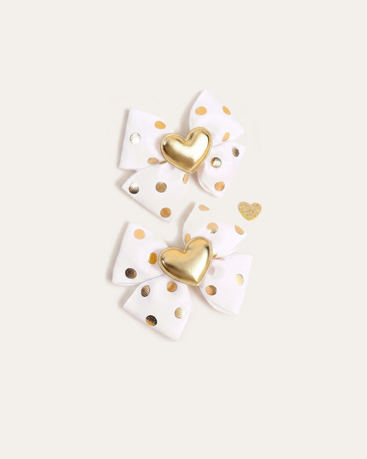 Golden Heart Bow Hair Clips – Le Cocon d'Or