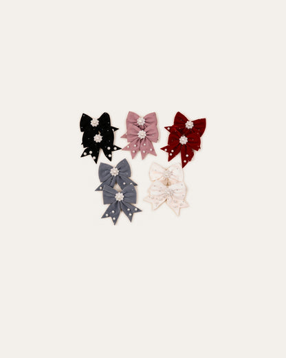 Pearl Bow Hair Clips Set – Le Cocon d'Or
