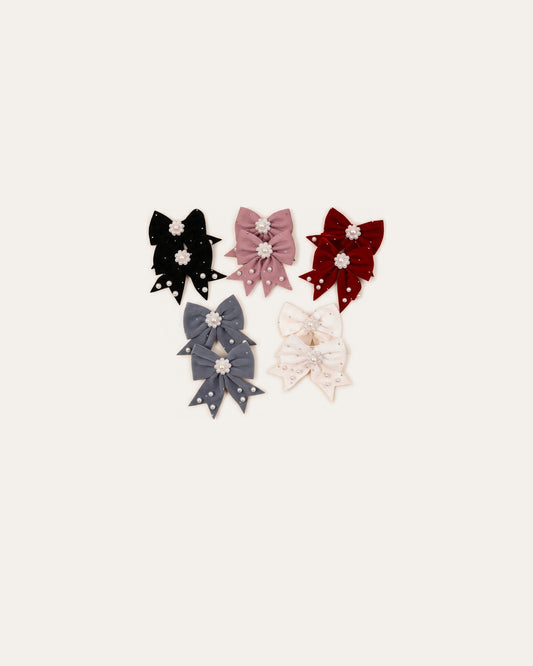 Pearl Bow Hair Clips Set – Le Cocon d'Or