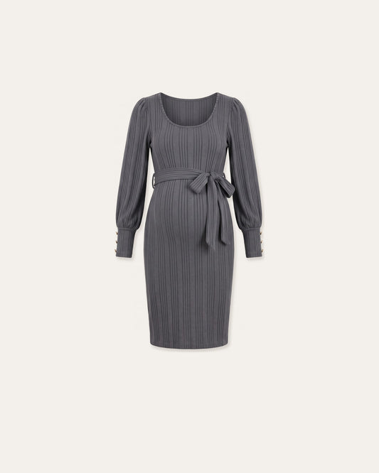 Puff Sleeve Maternity Dress – Le Cocon d'Or