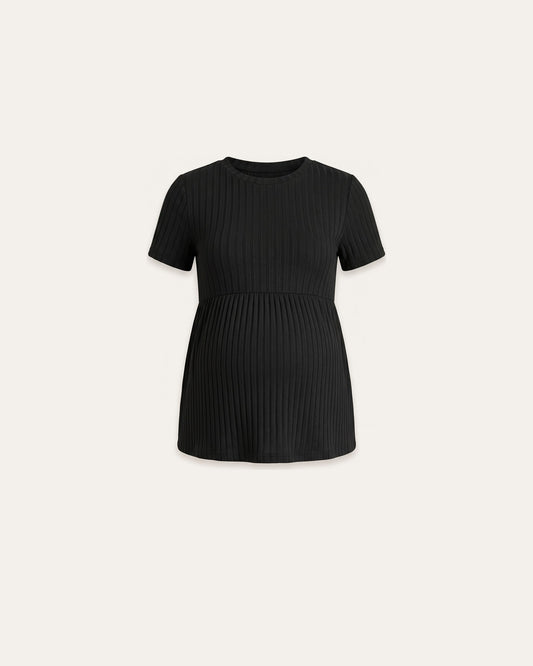 Ribbed Ruffle Nursing Dress – Le Cocon d'Or