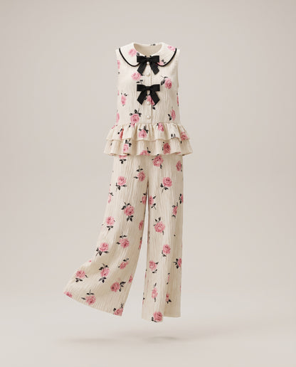 Peter Pan Collar Wide-Leg Set – Le Cocon d'Or