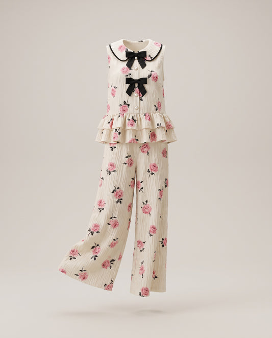 Peter Pan Collar Wide-Leg Set – Le Cocon d'Or